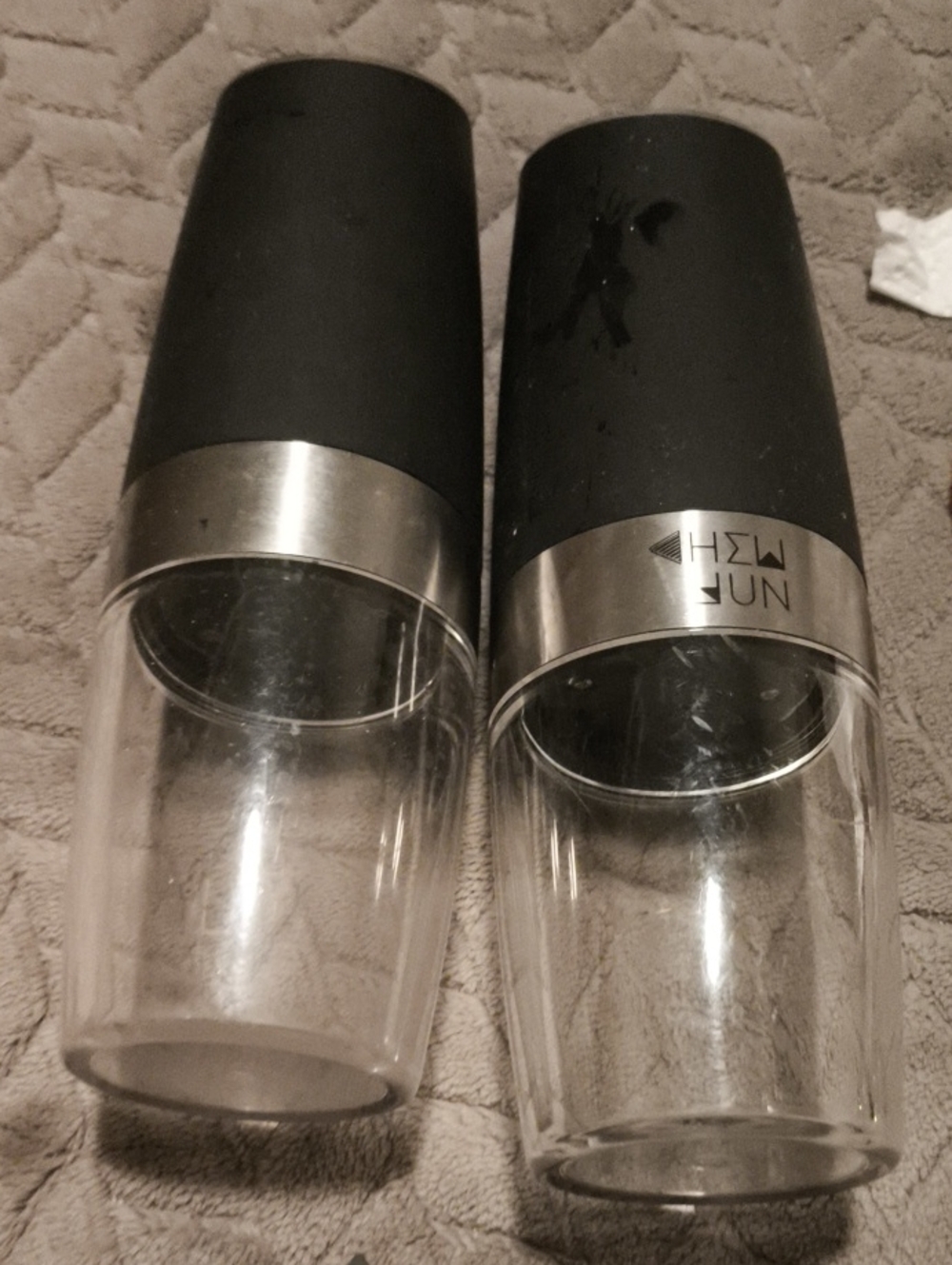 2-Pack Black and Silver Salt & Pepper Electric Grinders